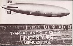 Trans -Atlantic Airship Hindenburg Postcard