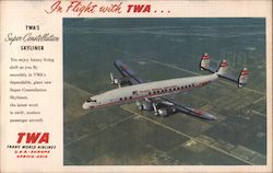 TWA Super-Constellation Skyliner Postcard