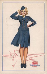 TWA The Transcontinental Airlines Postcard