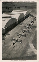 Sacramento Air Depot Hangars and Repair Docks California Postcard Postcard Postcard