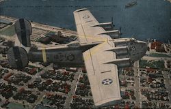 U.S. Navy Flying Boat Over Civic Center Postcard