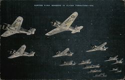 Curtiss P-36A Bombers in Flying Formation Air Force Postcard Postcard Postcard
