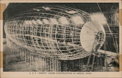USS "Akron" under Construction Postcard