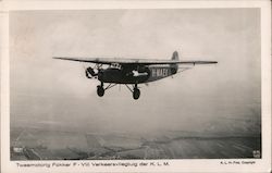 Tweemotorig Fokker F - Vill Verkeersvliegtuig der K.L.M. Postcard