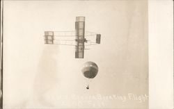 Louis Paulhan Making His Record Breaking Flight for Altitude Postcard