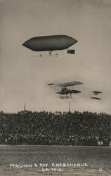 Paulhan & Roy Knabensnue LA 1910 Postcard