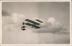 Louis Paulhan in his Henry Farman Biplane Postcard
