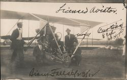 Licensed Aviator, Curtiss Biplane Postcard