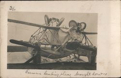 WWI German Bombing Plane that was Brought Down Postcard