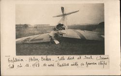 Captain Holey Baker Jelh died at Foul - France Dec 21 1918 Aviators Postcard Postcard Postcard