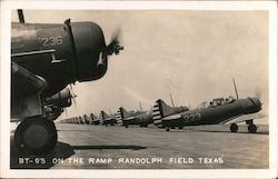 BT-9's On The Ramp Randolph Field Texas Postcard Postcard Postcard