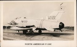 North American F-100C Air Force Postcard Postcard Postcard