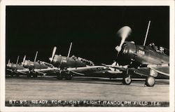 BT-9's Ready for Night Flight Randolph Air Force Base, TX Postcard Postcard Postcard