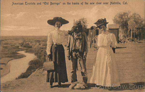 American Tourists and Old Borrego Banks of New River Near Holtville California