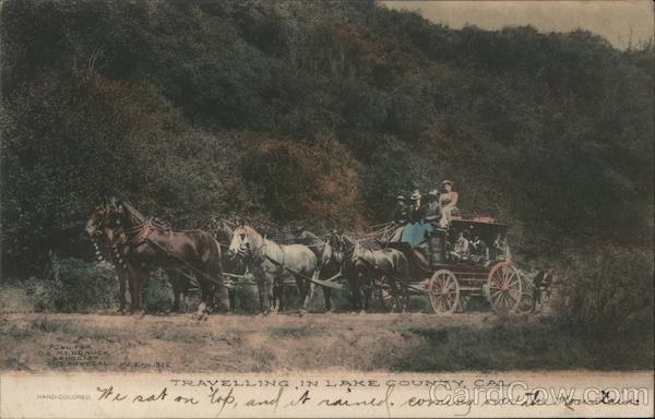Stage Coach Travelling in Lake County, Cal. California