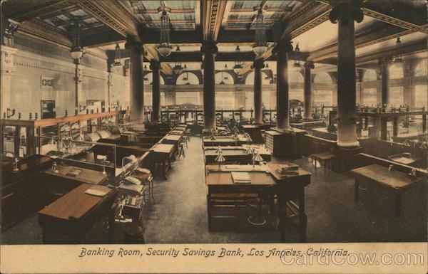 Banking Room, Security Savings Bank Los Angeles California
