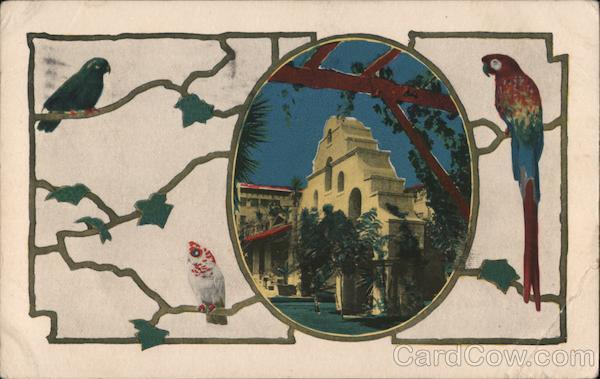 Mission Inn with parrots Riverside California