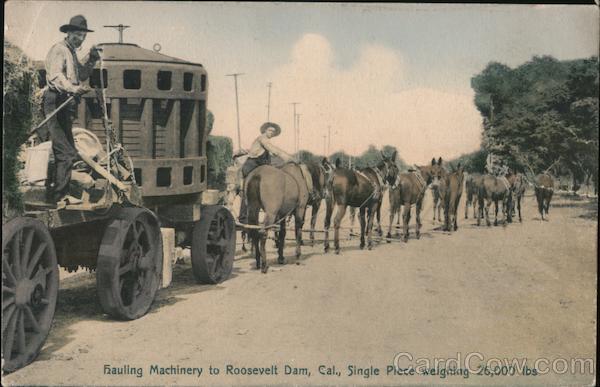 Hauling Machinery to Roosevelt Dam, Cal. Single Piece Weighing 26,000 lbs. Phoenix Arizona