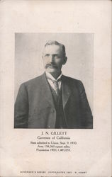 1907 James Gillett Governor of California - Governor's Series Postcard