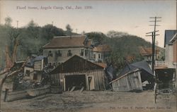 Flood Scene, Jan. 1909. Angels Camp, CA Postcard Postcard Postcard