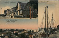Antioch Residences, Waterfront View, View of Residence & Business Section California Postcard Postcard Postcard