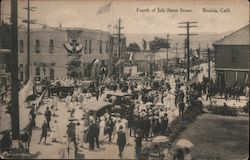Fourth of July Street Scene Postcard