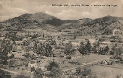 Showing Geyser in Action on the Right Postcard