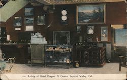 Lobby of Hotel Oregon-Imperial Valley Postcard