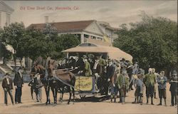 Old Time Street Car Marysville, CA Postcard Postcard Postcard