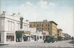 Seventeenth St., East from Merced Theatre Postcard