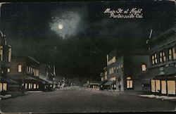 Main St at Night Porterville, CA Postcard Postcard Postcard