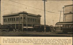 This shows a Corner in Richmond California Postcard Postcard Postcard