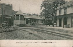 Looking up Depot Street Postcard