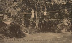 Swinging Bridge, Mark West Springs Postcard