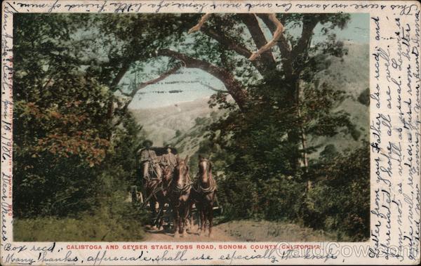 Calistoga and Geyser Stage on Foss Road, Sonoma County California