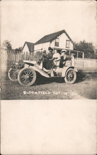 Plank Hotel Car, Oct 18, 1910 Lady with Crutch Bloomfield California