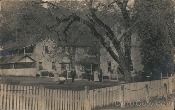 Group of people in a fenced in yard Preston California