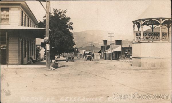 Looking Along Depot St. Geyserville California