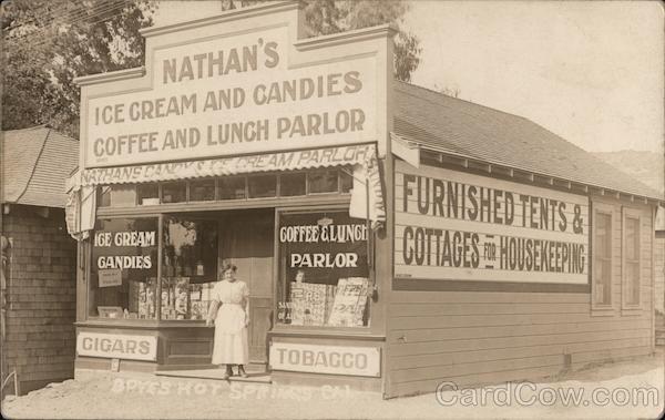 Rare! Nathan's Ice Cream & Candies, Coffee & Lunch Parlor Boyes Hot Springs California