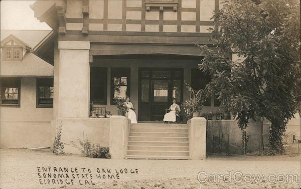 Entrance to Oak Lodge, Sonoma State Home Eldridge California