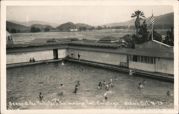 Scene at the Pachuteau Swimming Pool Calistoga California