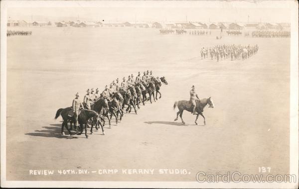 Grand Review, 40th Division, Camp Kearny, March 9th, 1918 San Diego California
