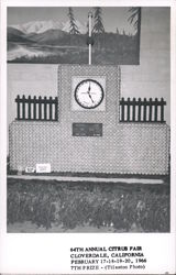 64th Annual Citrus Fair Clock Made of Fruit Postcard