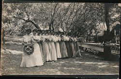 Line of Women At McCrays Preston, CA Postcard Postcard Postcard