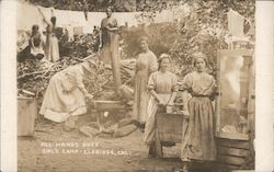 Women: All Hands Busy Girl's Camp Eldridge, CA Postcard Postcard Postcard