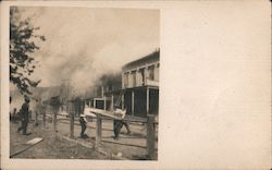 Fire on main street Postcard