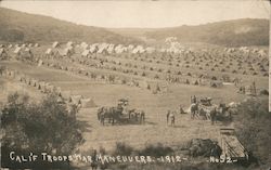 Troops war maneuvers -1912 Postcard