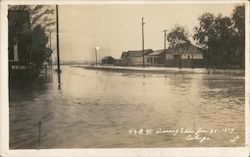 4th St. During storm Jan 25, 1914 Flood Postcard