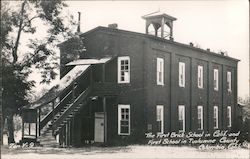 Brick School House Postcard