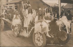 Young Girls on Parade Float Postcard